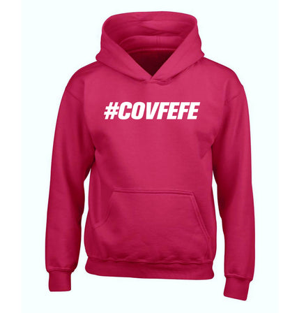 #covfefe children's pink hoodie 12-14 Years