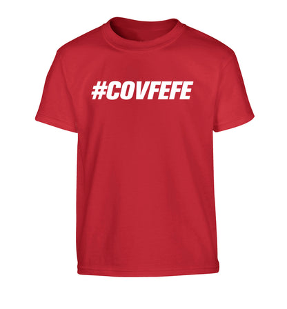 #covfefe Children's red Tshirt 12-14 Years