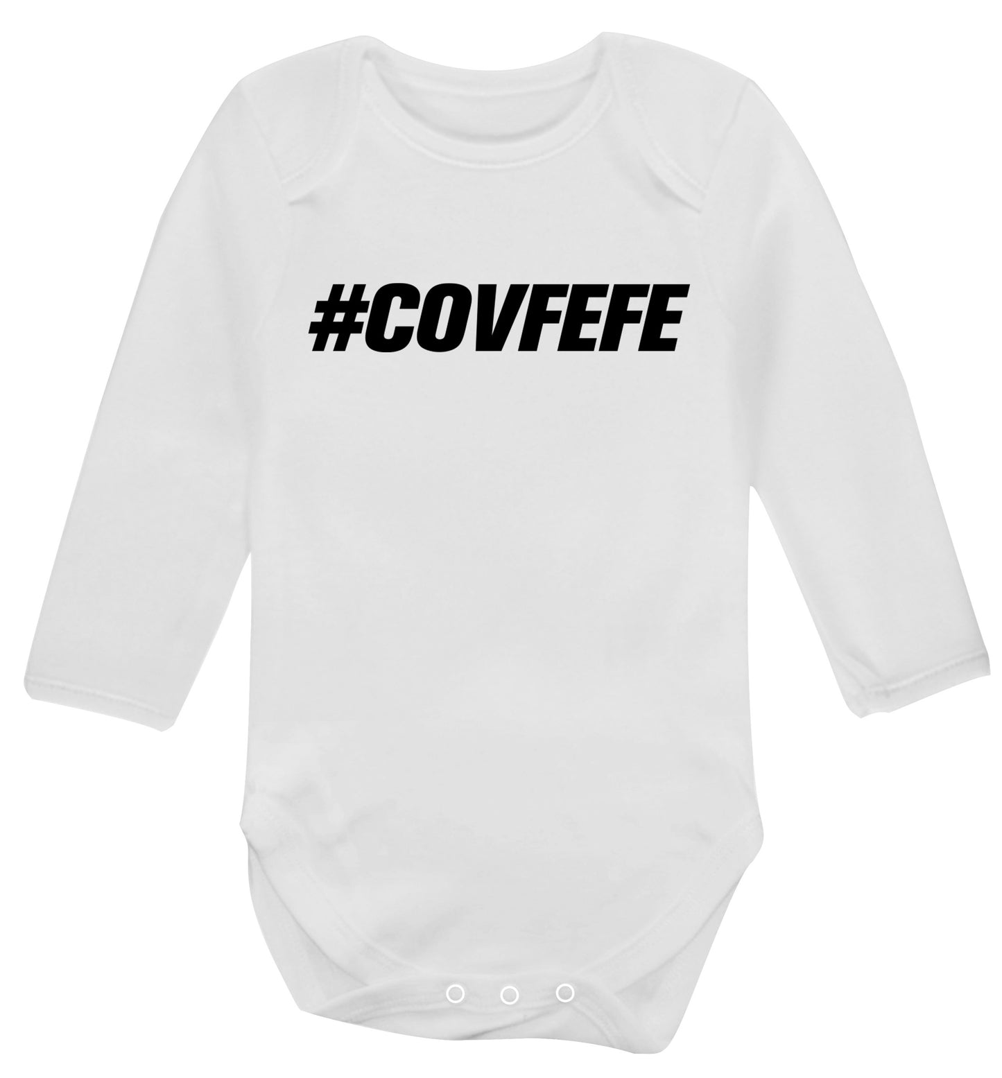 #covfefe Baby Vest long sleeved white 6-12 months