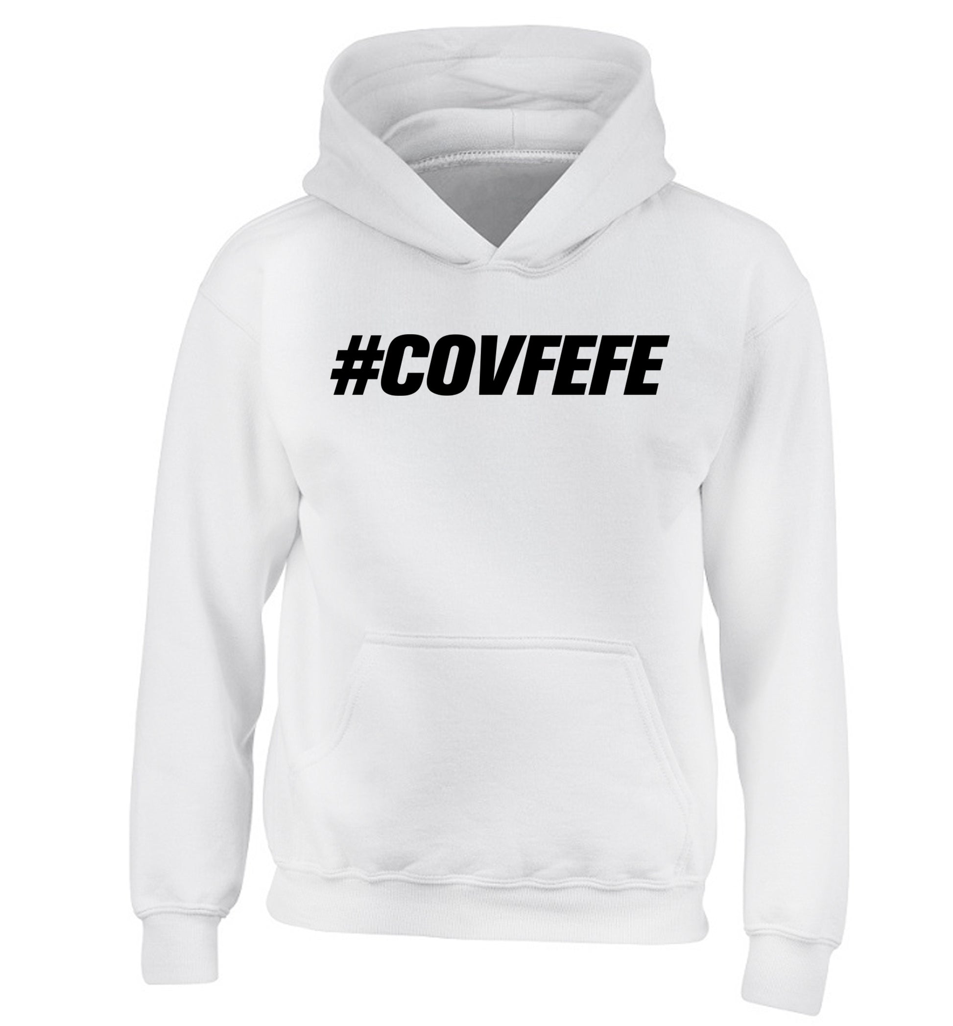 #covfefe children's white hoodie 12-14 Years