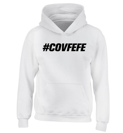 #covfefe children's white hoodie 12-14 Years