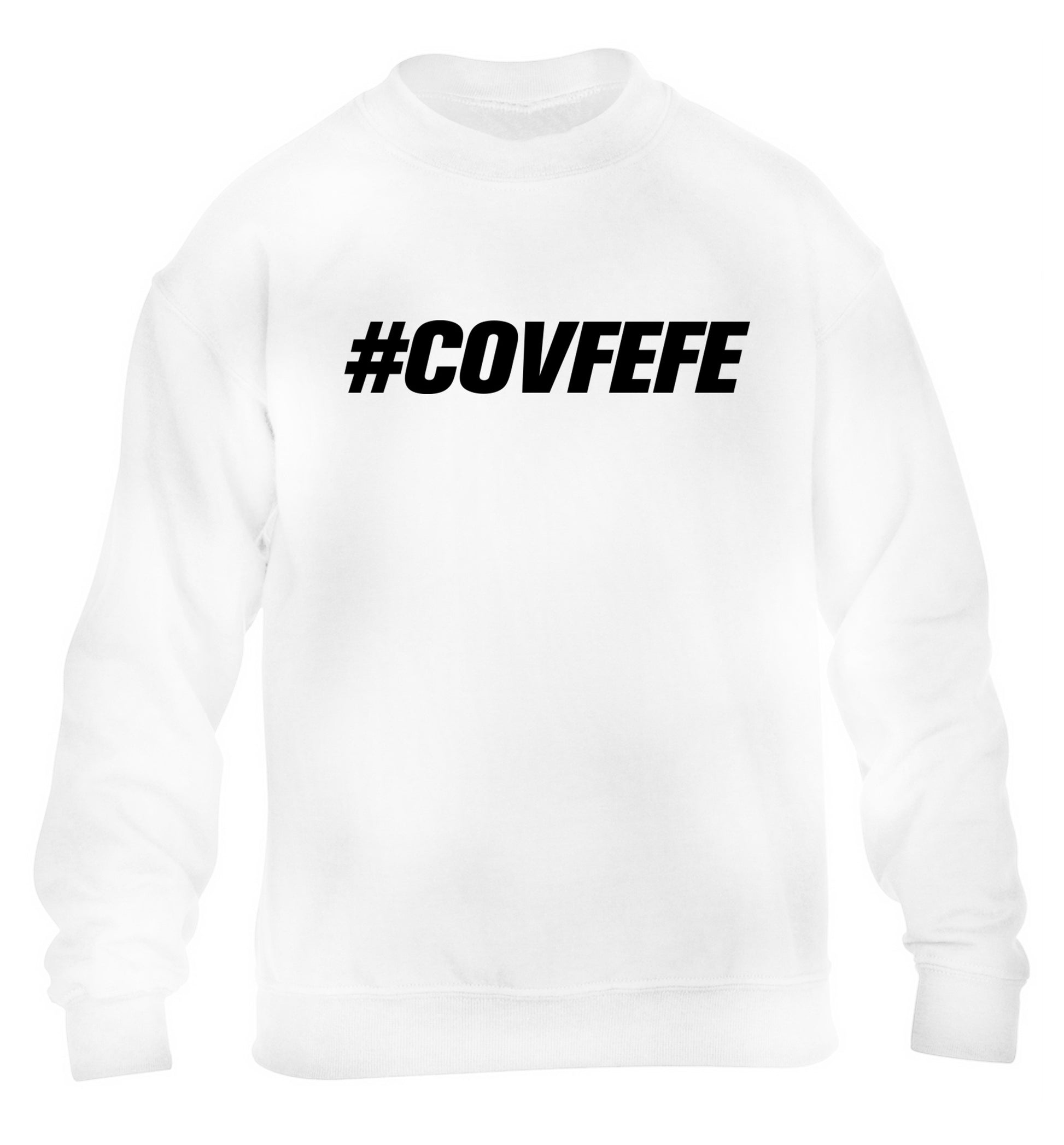 #covfefe children's white sweater 12-14 Years