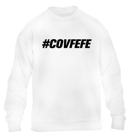 #covfefe children's white sweater 12-14 Years