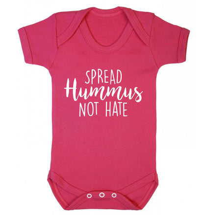 Spread hummus not hate script text Baby Vest dark pink 18-24 months