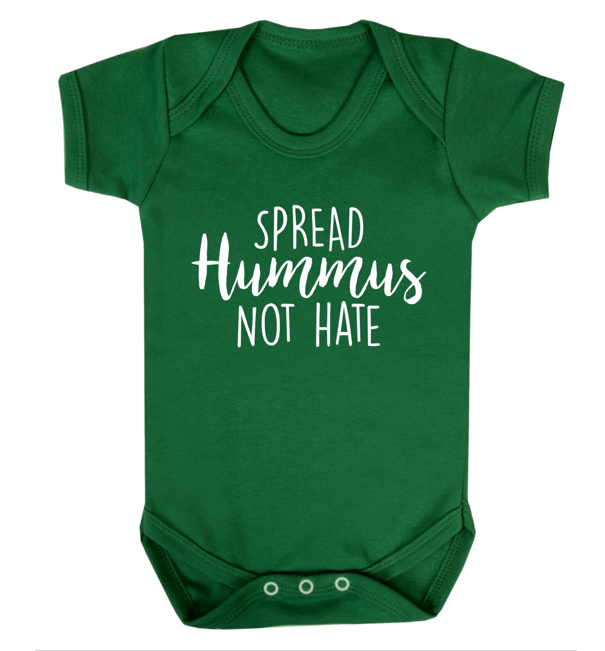 Spread hummus not hate script text Baby Vest green 18-24 months