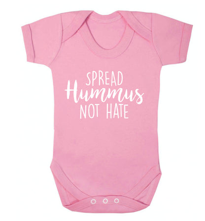 Spread hummus not hate script text Baby Vest pale pink 18-24 months