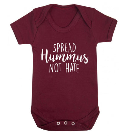 Spread hummus not hate script text Baby Vest maroon 18-24 months