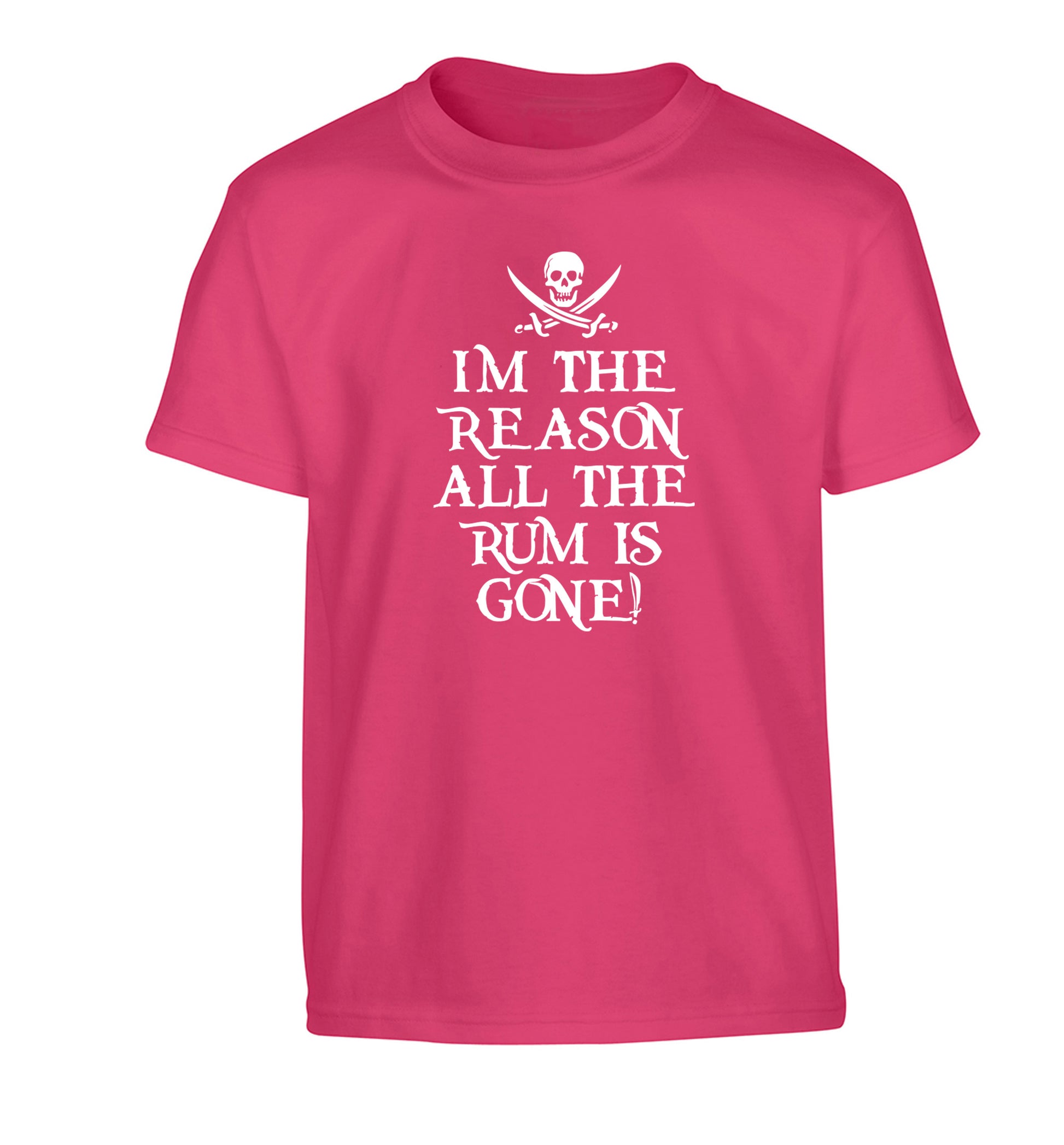 Why is the rum always gone? Children's pink Tshirt 12-14 Years