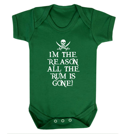 Why is the rum always gone? Baby Vest green 18-24 months