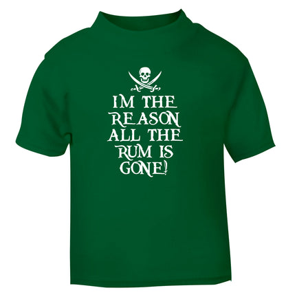 Why is the rum always gone? green Baby Toddler Tshirt 2 Years