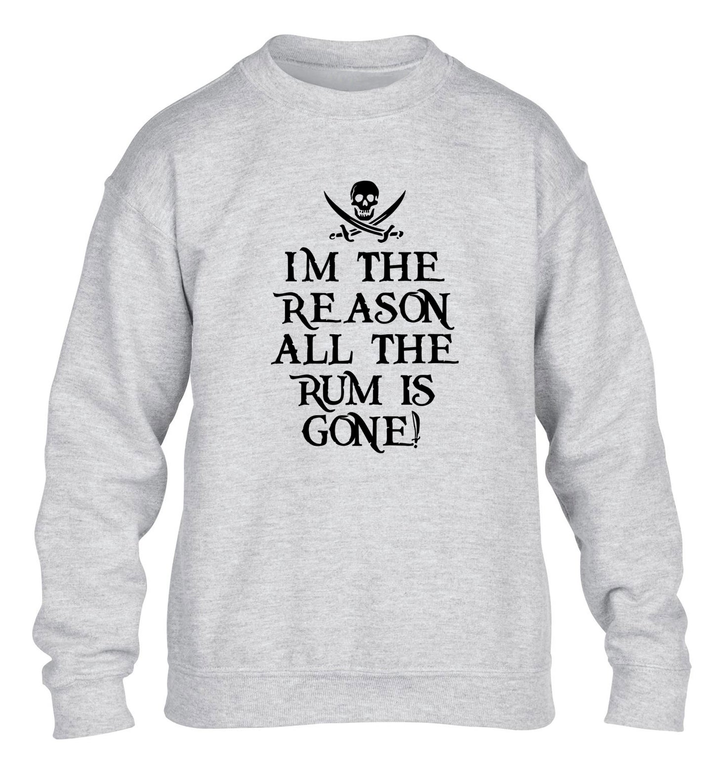 Why is the rum always gone? children's grey sweater 12-14 Years
