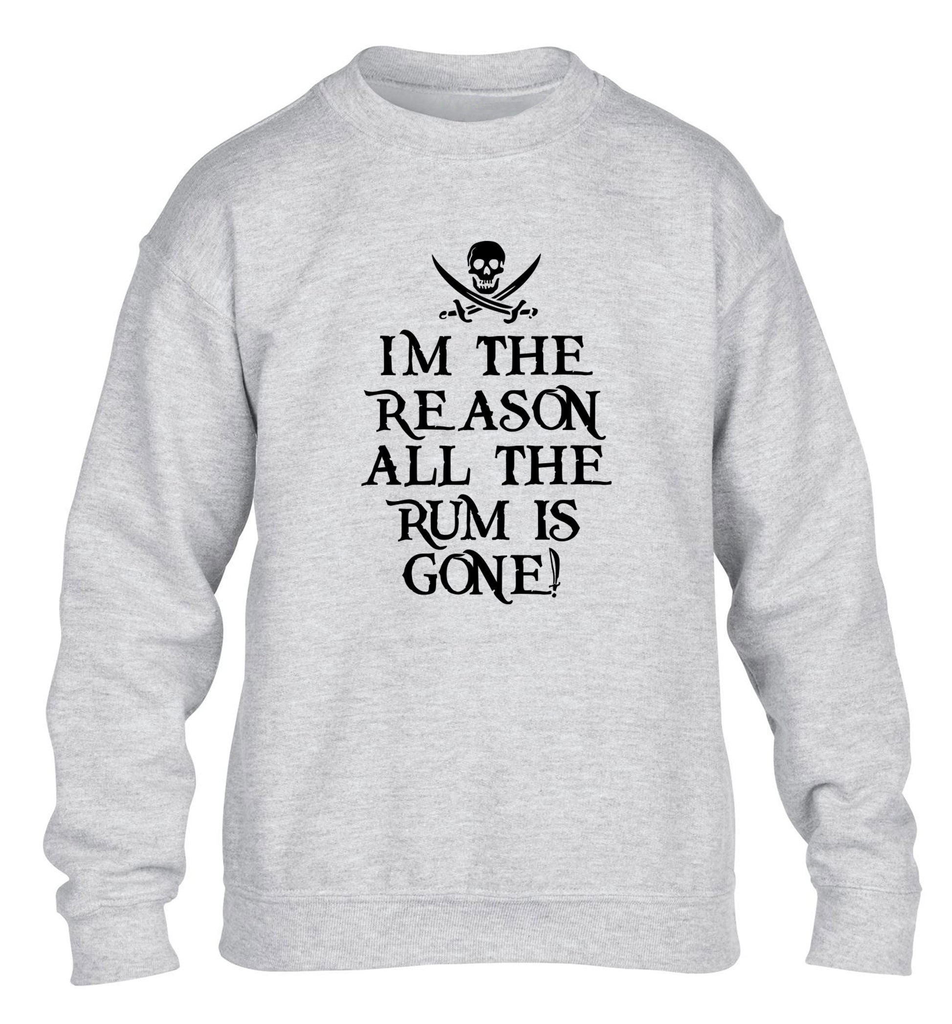 Why is the rum always gone? children's grey sweater 12-14 Years