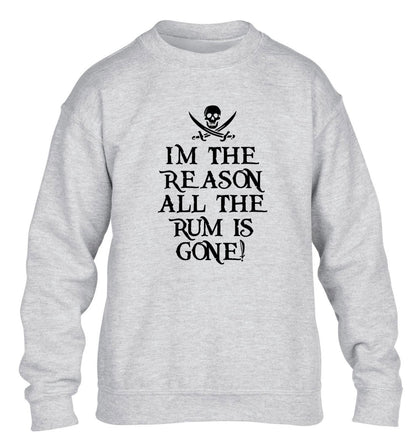 Why is the rum always gone? children's grey sweater 12-14 Years