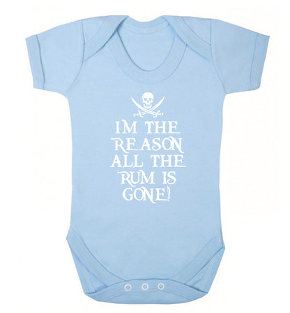 Why is the rum always gone? Baby Vest pale blue 18-24 months