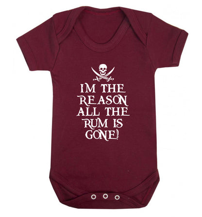 Why is the rum always gone? Baby Vest maroon 18-24 months