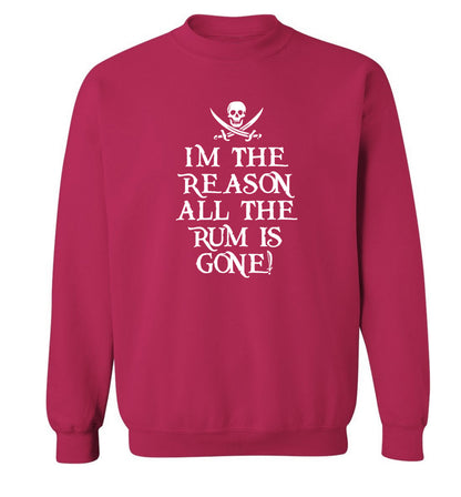 Why is the rum always gone? Adult's unisex pink Sweater 2XL
