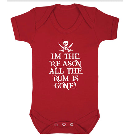 Why is the rum always gone? Baby Vest red 18-24 months