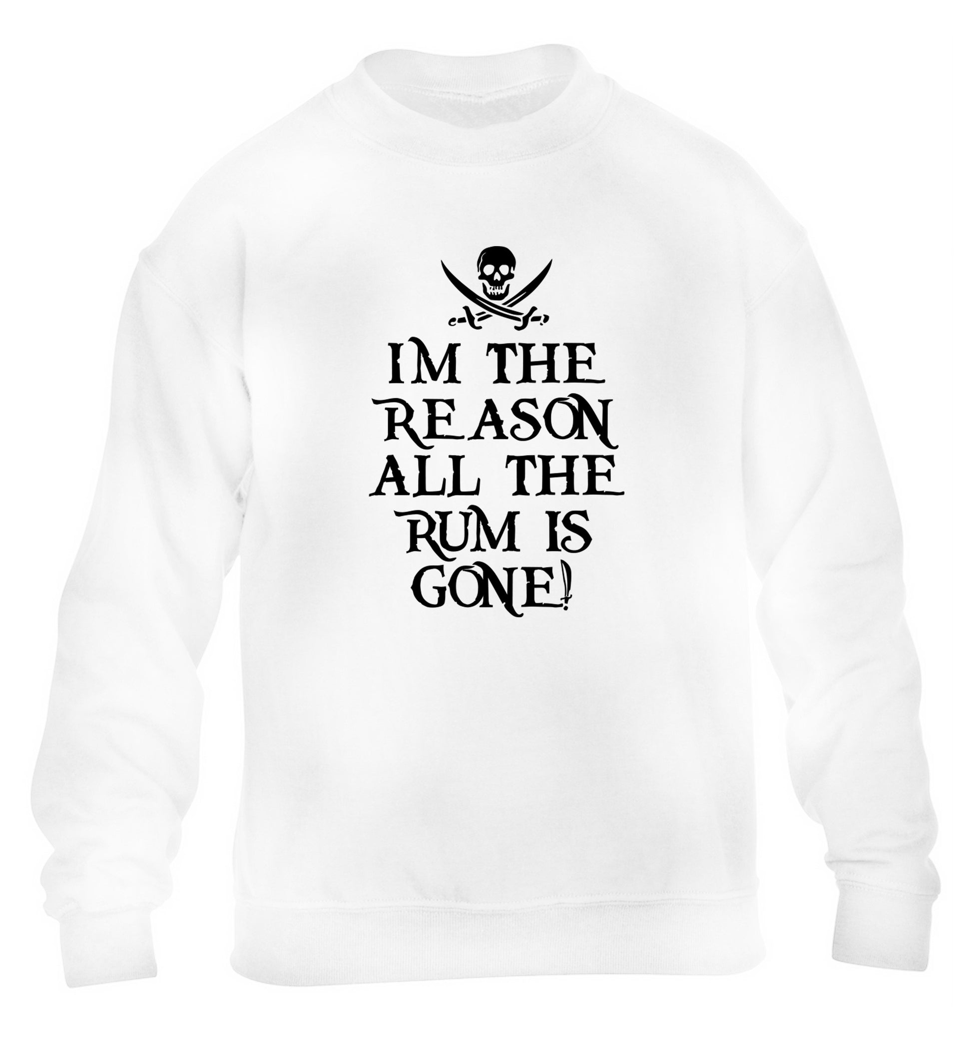Why is the rum always gone? children's white sweater 12-14 Years