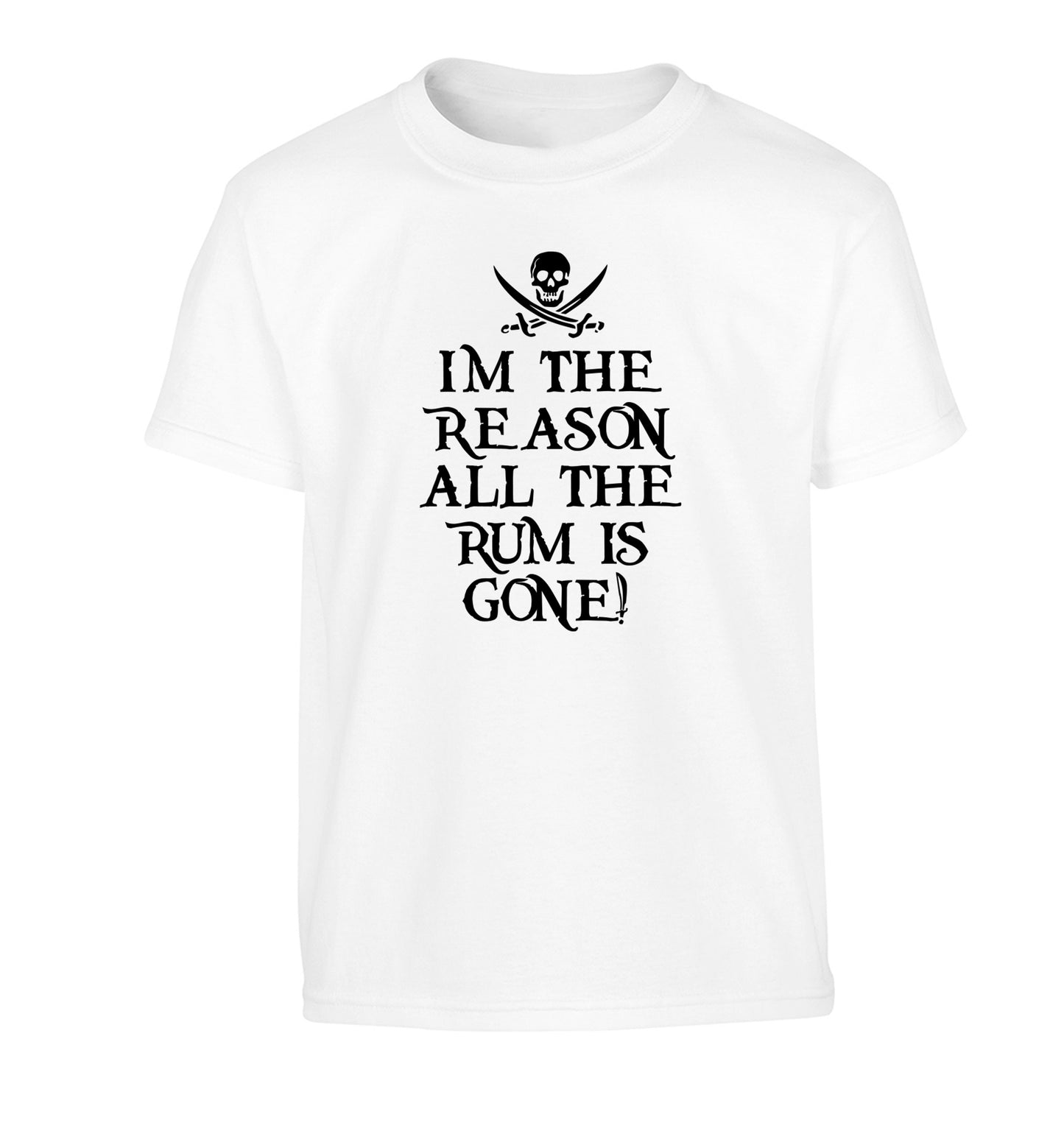 Why is the rum always gone? Children's white Tshirt 12-14 Years