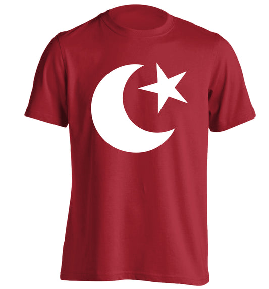 Eid symbol adults unisex red Tshirt 2XL