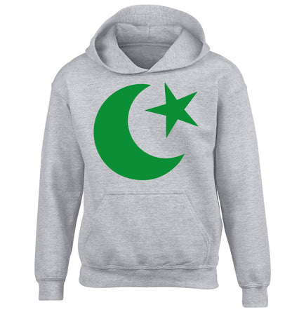 Eid symbol children's grey hoodie 12-13 Years