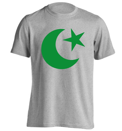 Eid symbol adults unisex grey Tshirt 2XL