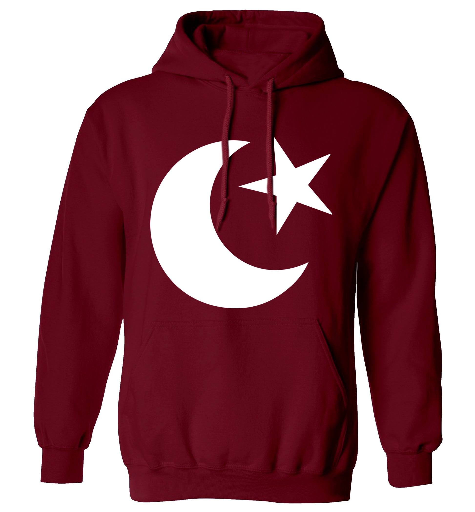 Eid Symbol adults unisex maroon hoodie 2XL