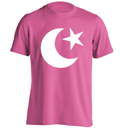 Eid symbol adults unisex pink Tshirt 2XL