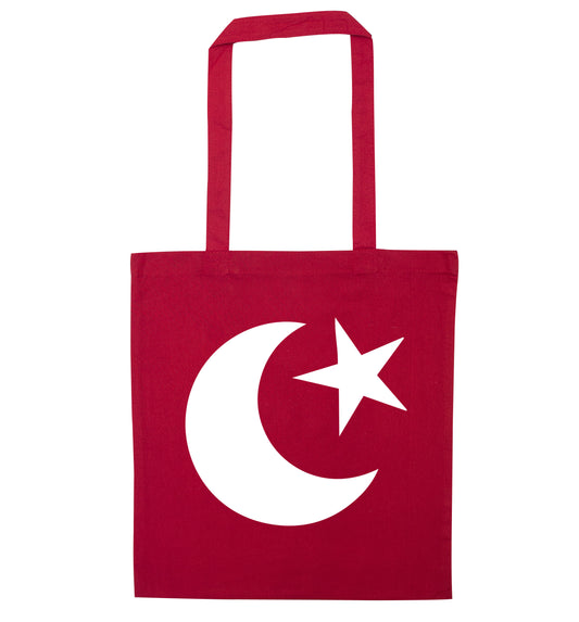 Eid symbol red tote bag