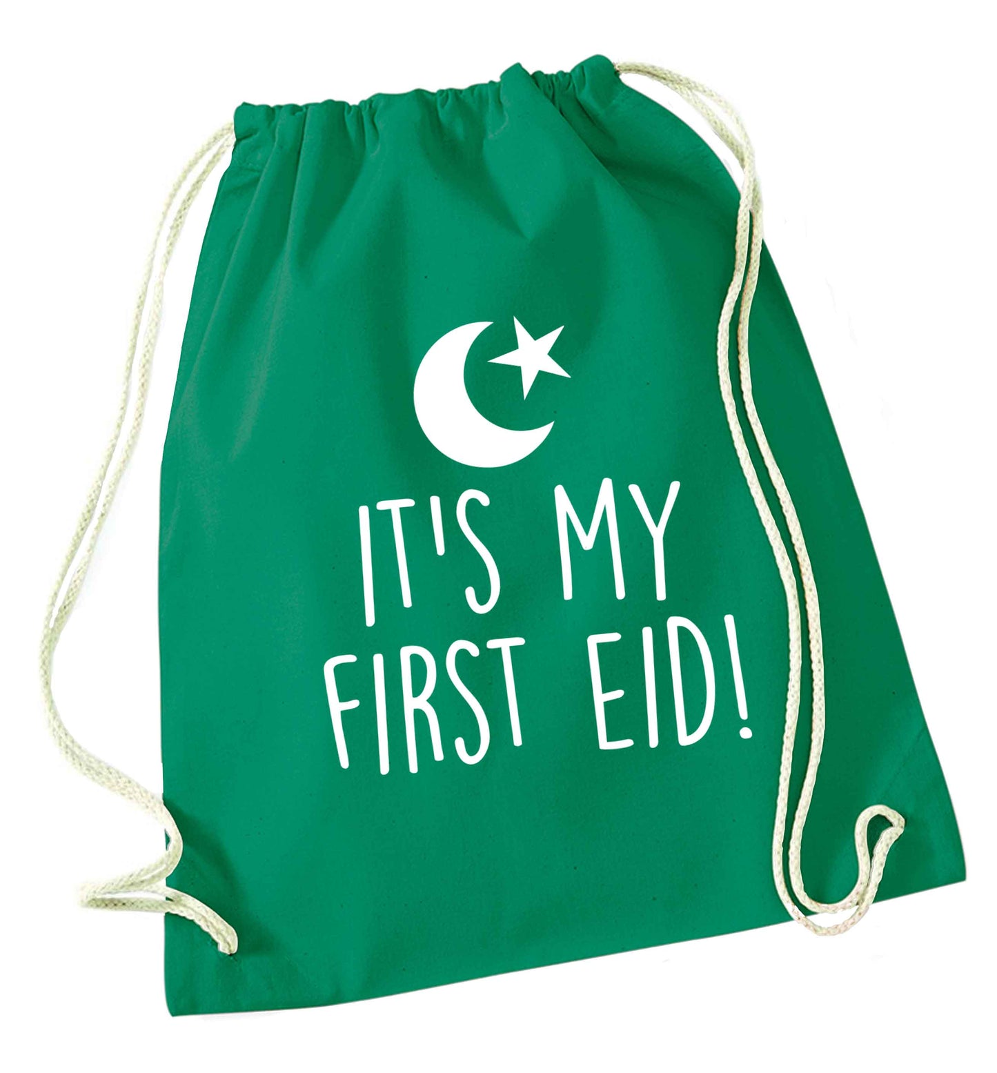 It's my first Eid green drawstring bag