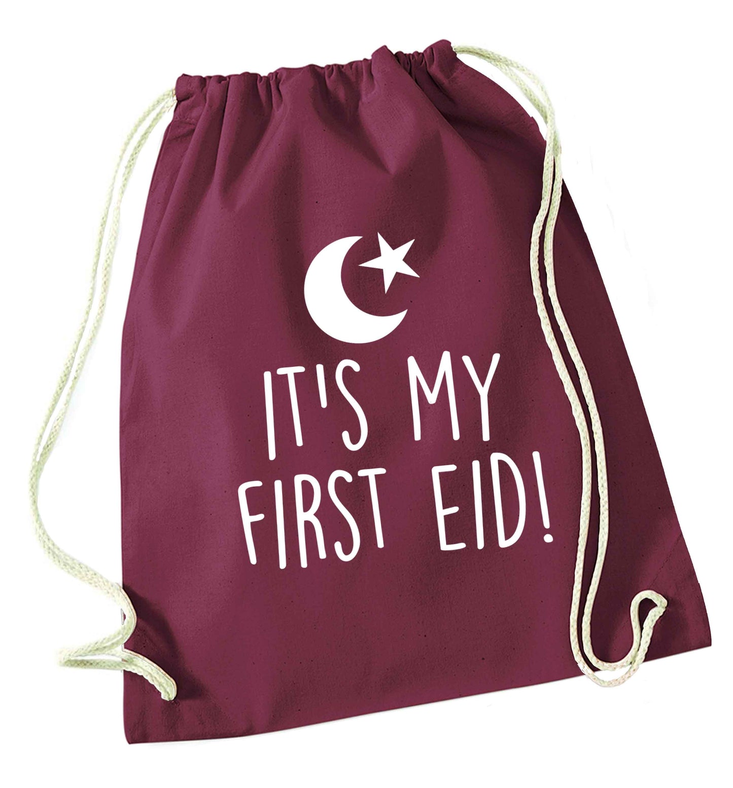 It's my first Eid maroon drawstring bag