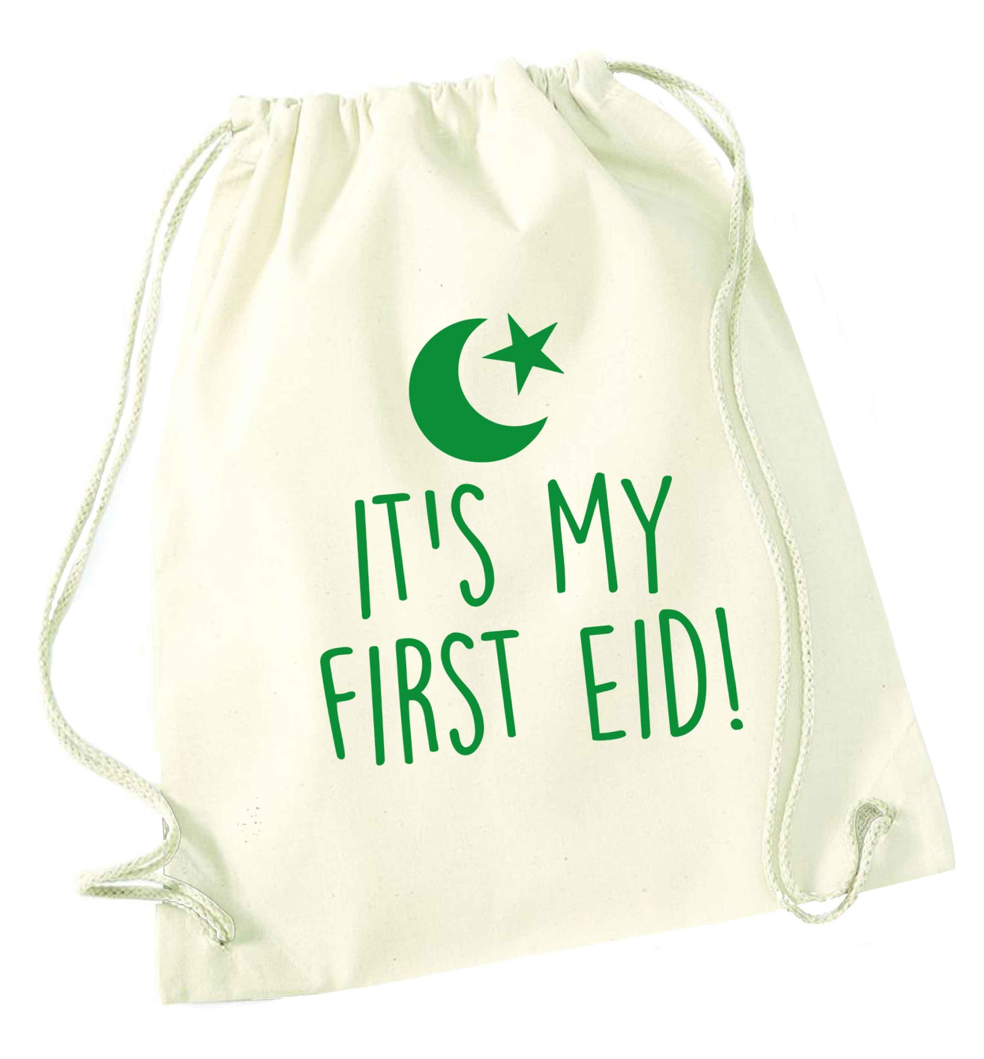 It's my first Eid natural drawstring bag