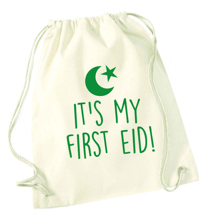 It's my first Eid natural drawstring bag