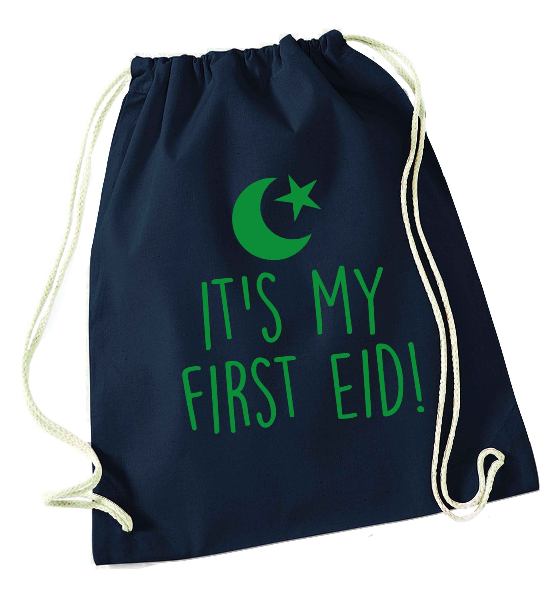 It's my first Eid navy drawstring bag