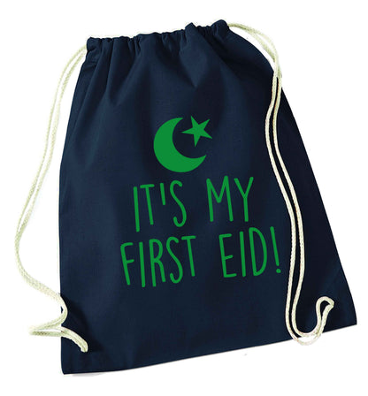 It's my first Eid navy drawstring bag