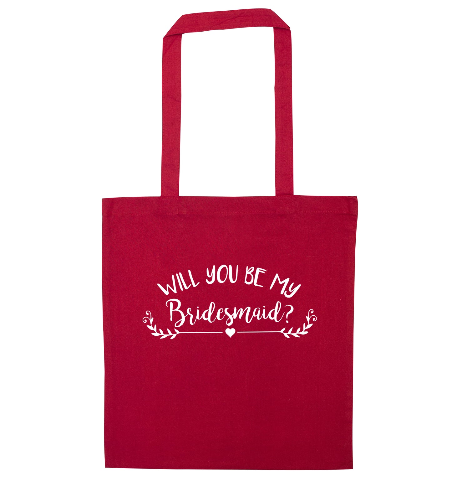 Will you be my bridesmaid? red tote bag