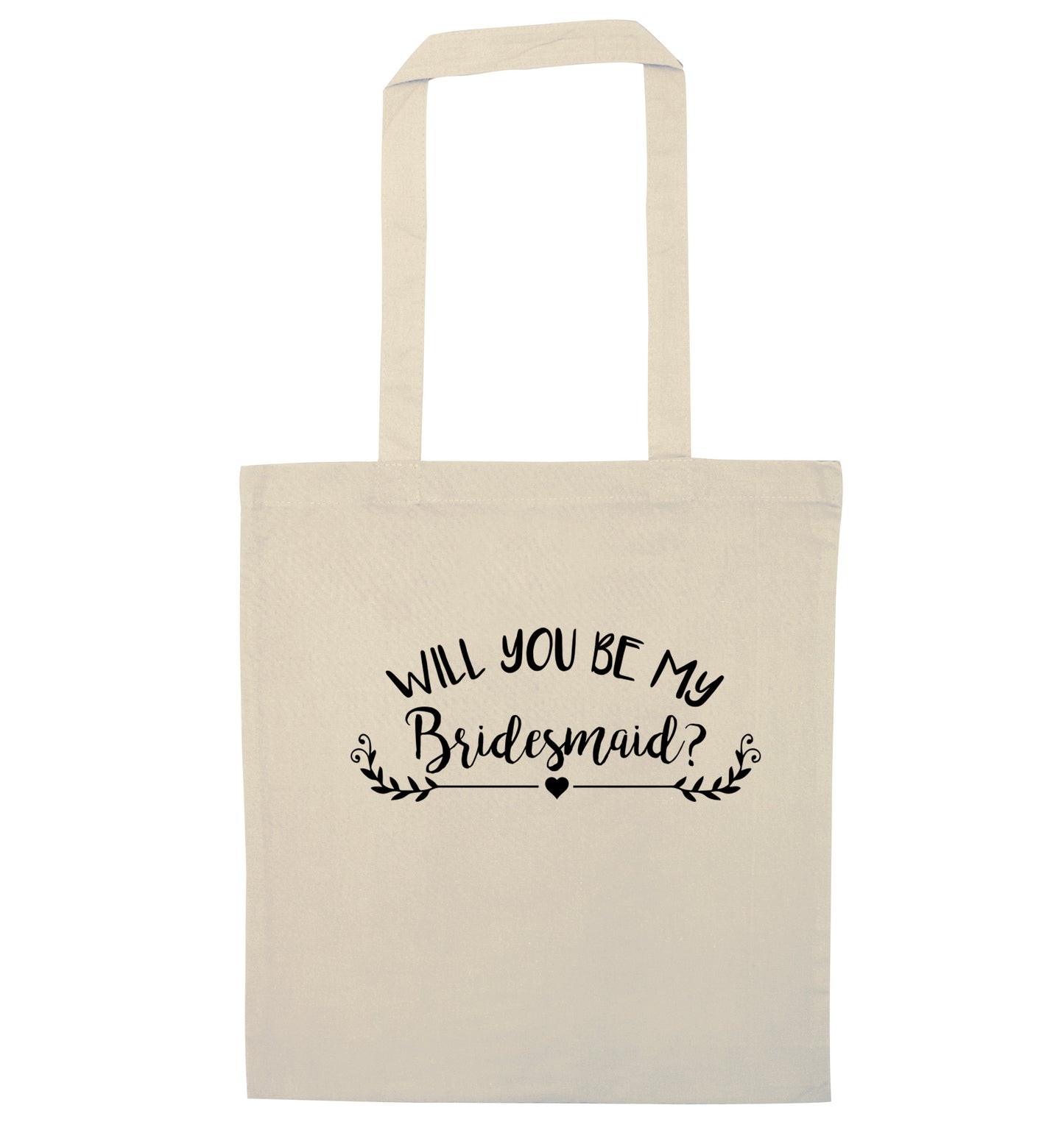 Will you be my bridesmaid? natural tote bag