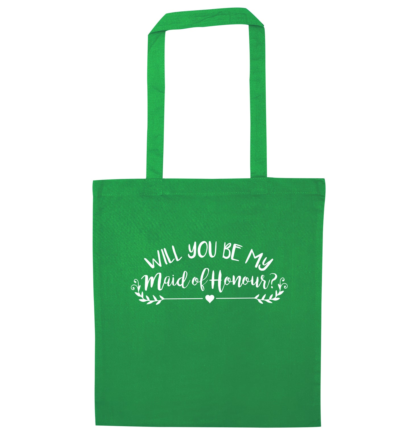 Will you be my maid of honour? green tote bag