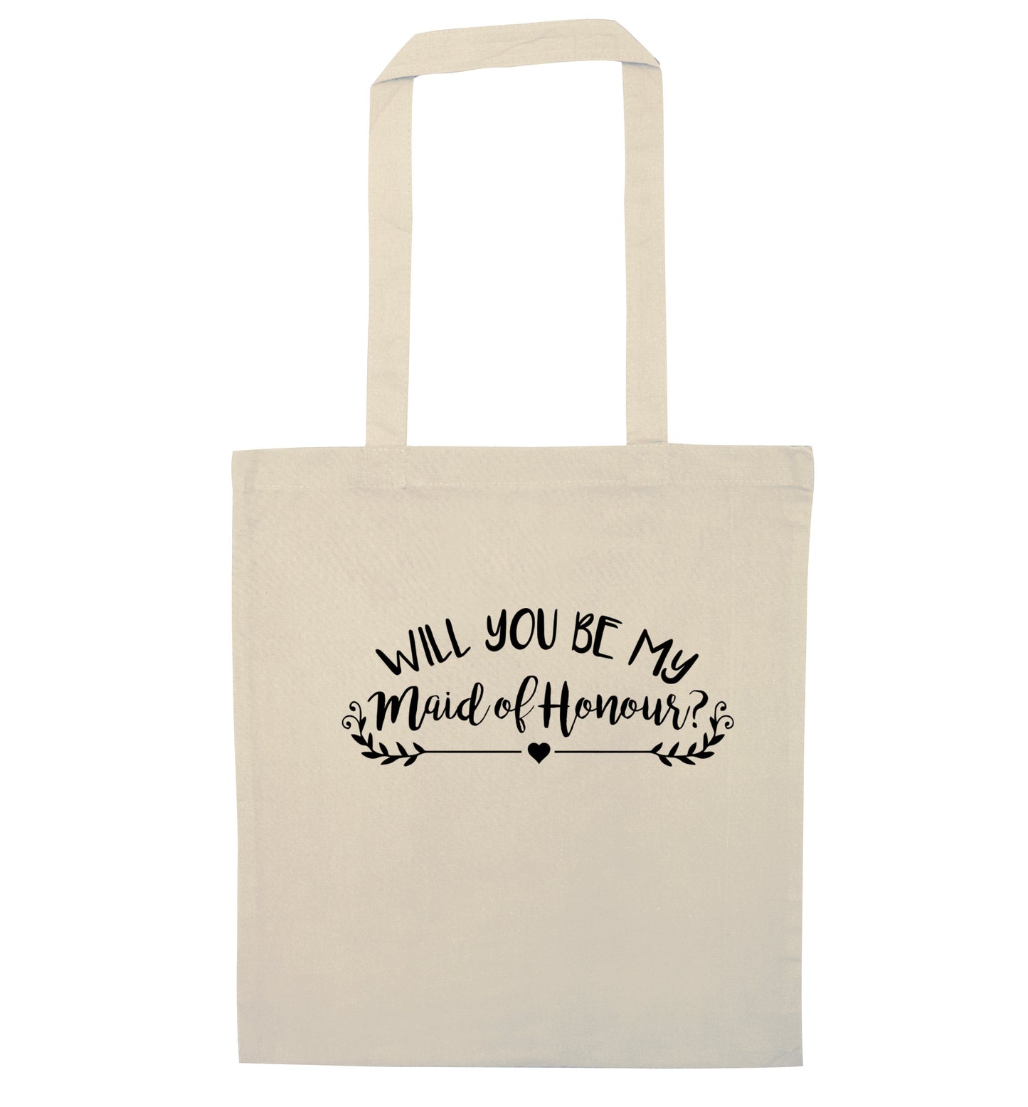 Will you be my maid of honour? natural tote bag