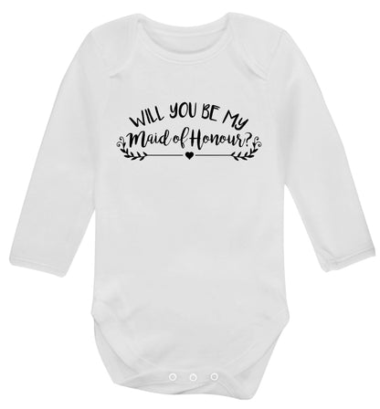 Will you be my maid of honour? Baby Vest long sleeved white 6-12 months