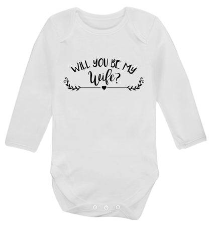 Will you be my wife? Baby Vest long sleeved white 6-12 months