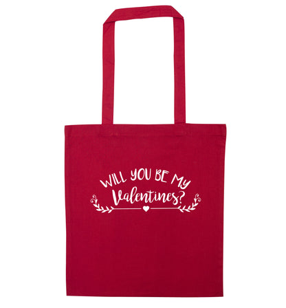 Will you be my valentines? red tote bag