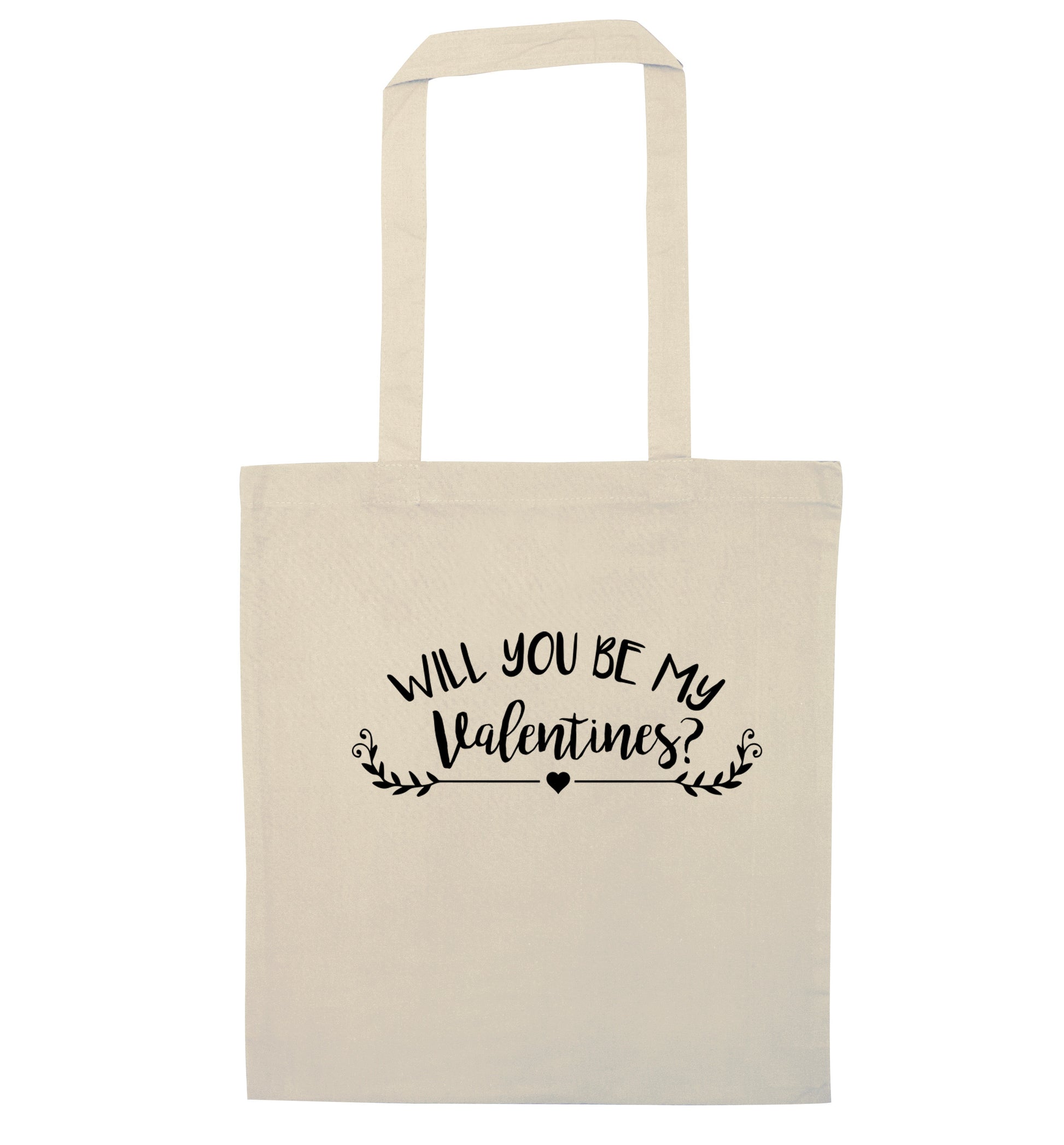 Will you be my valentines? natural tote bag