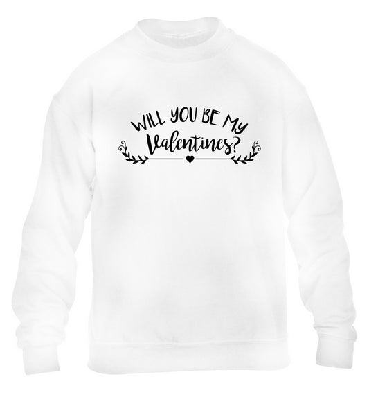 Will you be my valentines? children's white sweater 12-14 Years