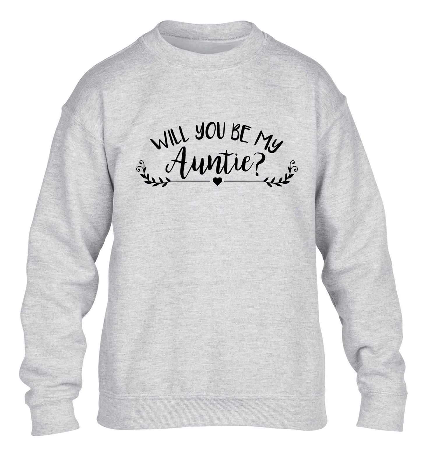 Will you be my auntie? children's grey sweater 12-14 Years