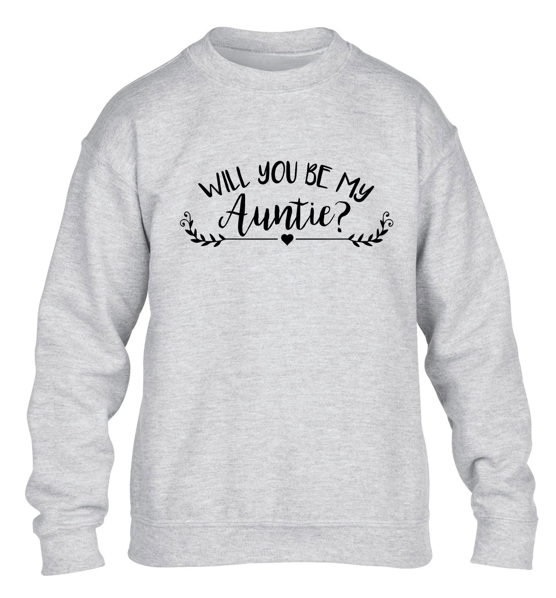 Will you be my auntie? children's grey sweater 12-14 Years
