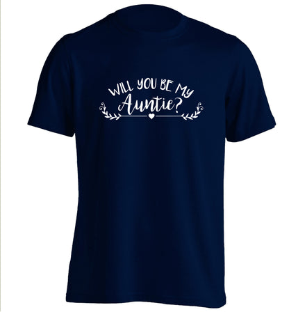 Will you be my auntie? adults unisex navy Tshirt 2XL