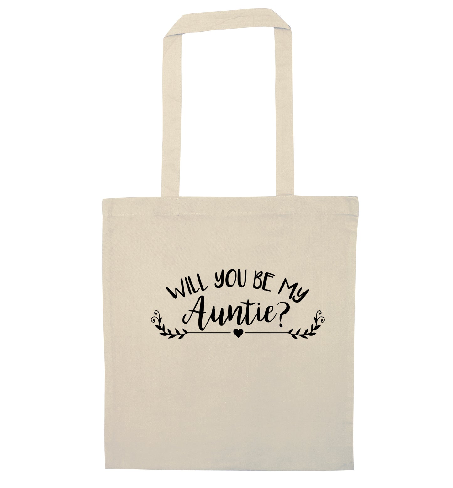Will you be my auntie? natural tote bag