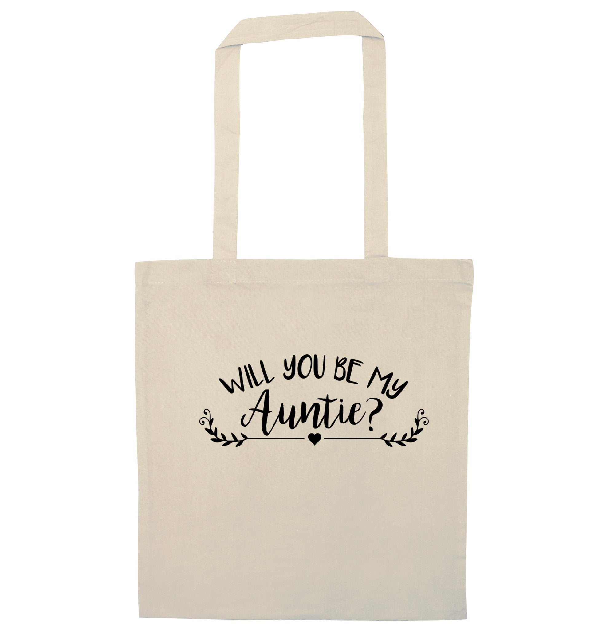 Will you be my auntie? natural tote bag