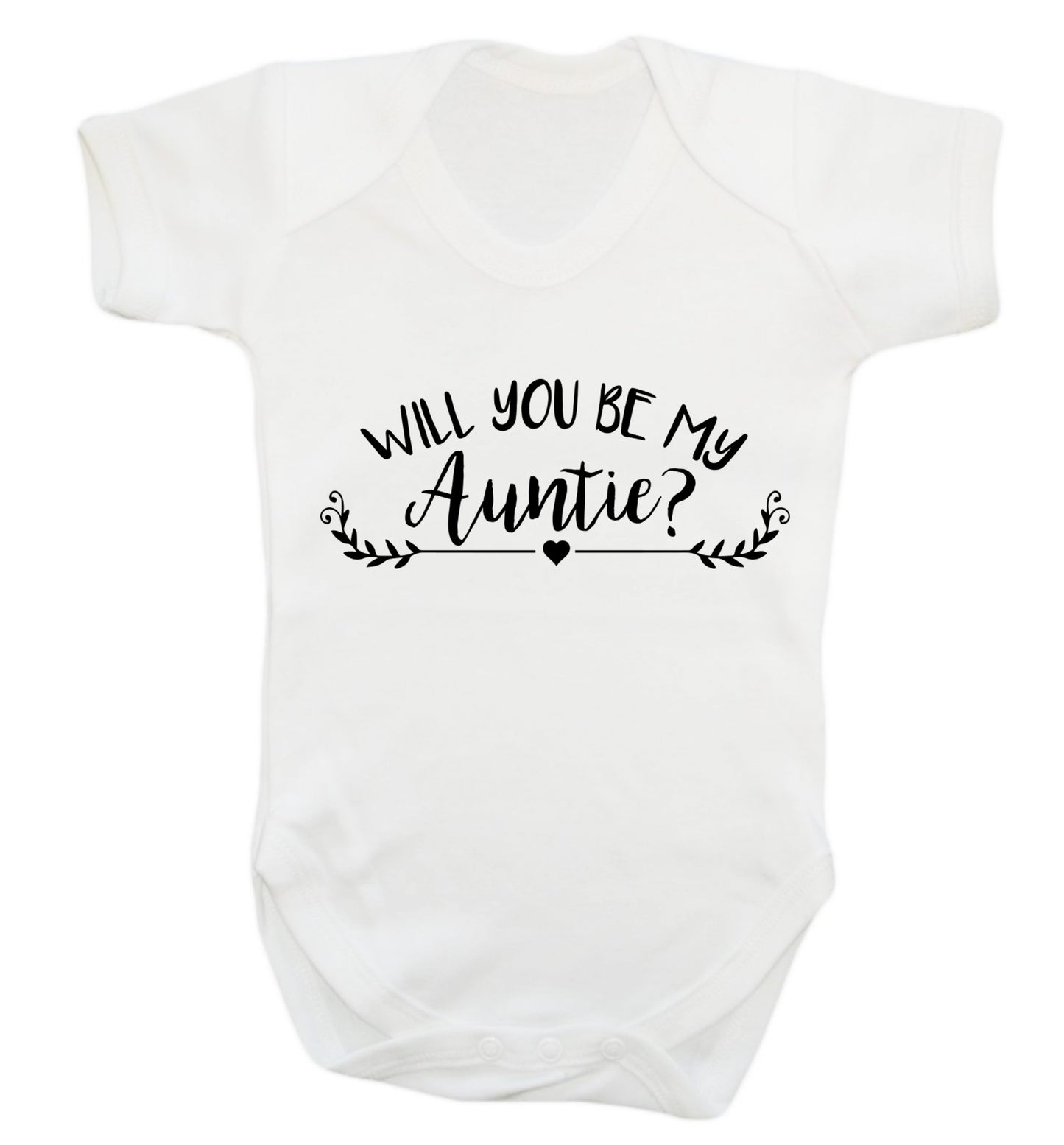 Will you be my auntie? Baby Vest white 18-24 months